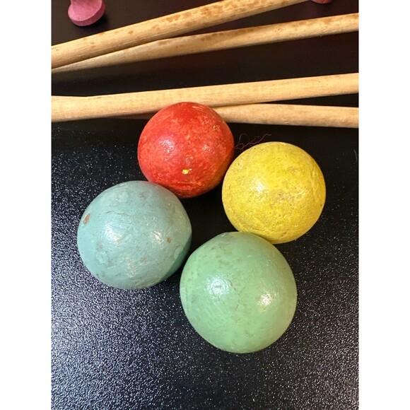 1938 Milton Bradley Floor Croquet 5 Games Vintage Wood Toy Set No.4119 - Picture 6 of 10